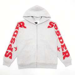 1:1 quality version Red Letter Print Zipper Hoodie & Pants Set 28692870