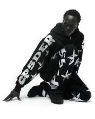 1:1 quality version Silver-Hot-Stamped Letter Print Zipper Hoodie & Pants Set 28656538