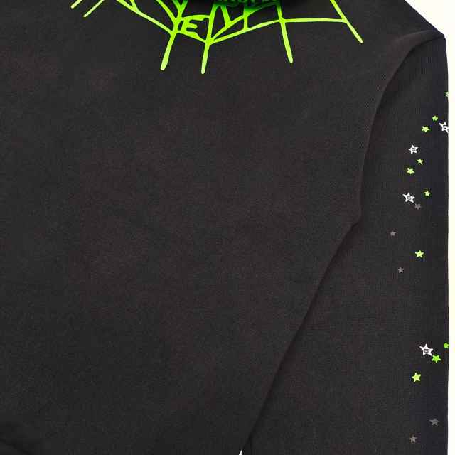 1:1 quality version Green Spider Web Printed Hoodie & Pants Set 28692914