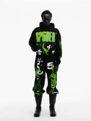 1:1 quality version Ray Doodle Print Hoodie & Pants Set 2 colors 28656046