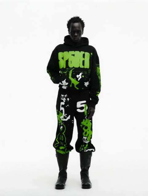 1:1 quality version Ray Doodle Print Hoodie & Pants Set 2 colors 28656046