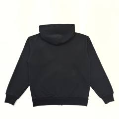 1:1 quality version Black Layered White Letter Print Zipper Hoodie 28675076
