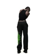1:1 quality version Green Spider Web Printed Hoodie & Pants Set 28692914