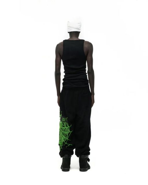 1:1 quality version Green Spider Web Printed Hoodie & Pants Set 28692914