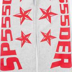 1:1 quality version Red Letter Print Zipper Hoodie & Pants Set 28692870