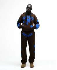 1:1 quality version Blue Star Print Hoodie & Pants Set 28623281