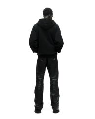 1:1 quality version Black Layered White Letter Print Zipper Hoodie 28675076