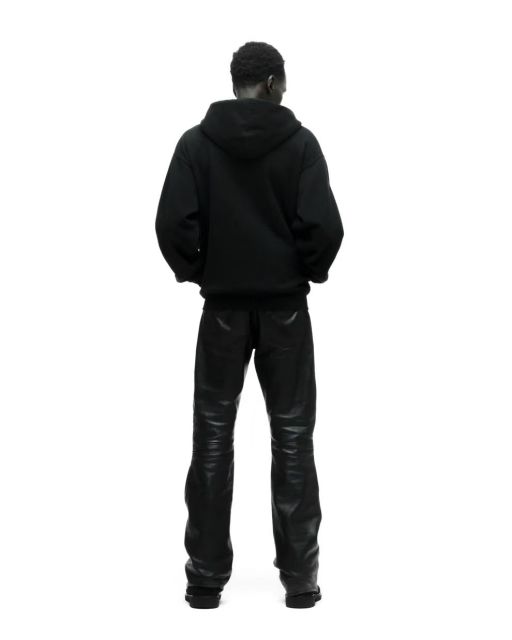 1:1 quality version Black Layered White Letter Print Zipper Hoodie 28675076