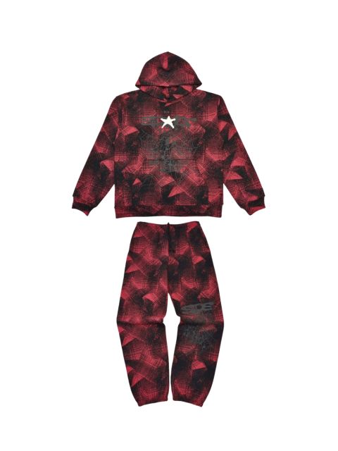 1:1 quality version Black Web Red Line Checkered Hoodie & Pants Set 28631071