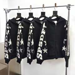 1:1 quality version Silver-Hot-Stamped Letter Print Zipper Hoodie & Pants Set 28656538