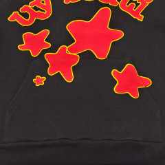 1:1 quality version Yellow-Bordered Letter Print Hoodie 28658094