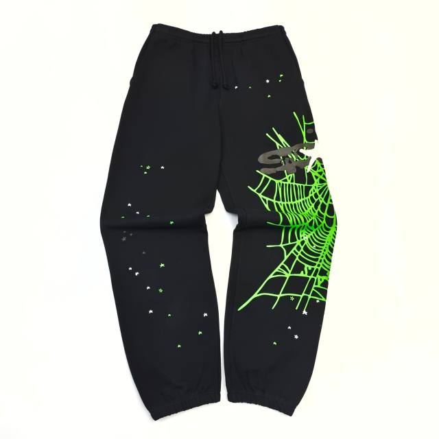 1:1 quality version Green Spider Web Printed Hoodie & Pants Set 28692914
