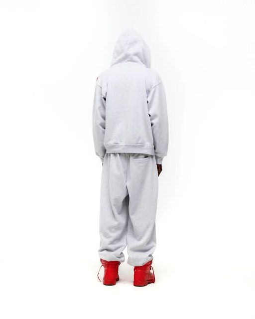 1:1 quality version Red Letter Print Zipper Hoodie & Pants Set 28692870