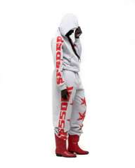 1:1 quality version Red Letter Print Zipper Hoodie & Pants Set 28692870