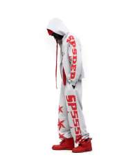 1:1 quality version Red Letter Print Zipper Hoodie & Pants Set 28692870