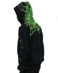 1:1 quality version Green Spider Web Printed Hoodie & Pants Set 28692914