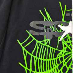 1:1 quality version Green Spider Web Printed Hoodie & Pants Set 28692914