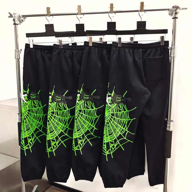 1:1 quality version Green Spider Web Printed Hoodie & Pants Set 28692914