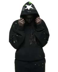 1:1 quality version Green Spider Web Printed Hoodie & Pants Set 28692914