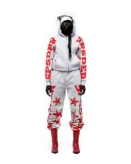 1:1 quality version Red Letter Print Zipper Hoodie & Pants Set 28692870