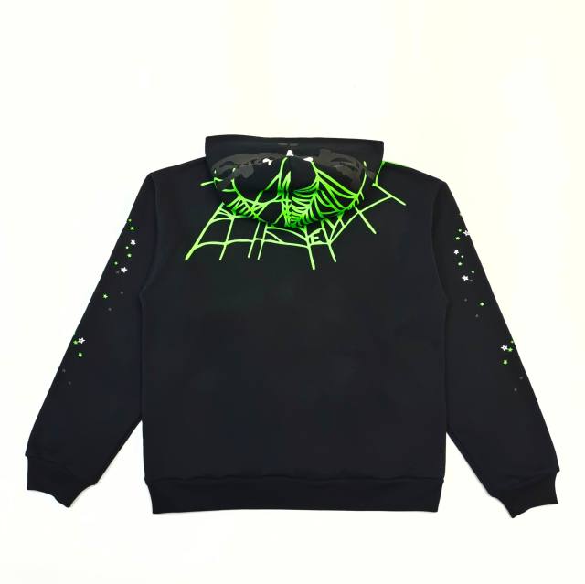 1:1 quality version Green Spider Web Printed Hoodie & Pants Set 28692914