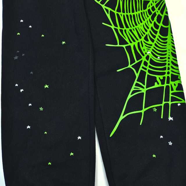 1:1 quality version Green Spider Web Printed Hoodie & Pants Set 28692914