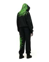 1:1 quality version Green Spider Web Printed Hoodie & Pants Set 28692914