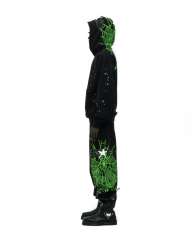 1:1 quality version Green Spider Web Printed Hoodie & Pants Set 28692914