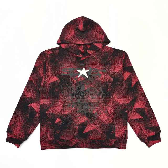 1:1 quality version Black Web Red Line Checkered Hoodie & Pants Set 28631071