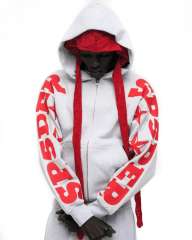 1:1 quality version Red Letter Print Zipper Hoodie & Pants Set 28692870