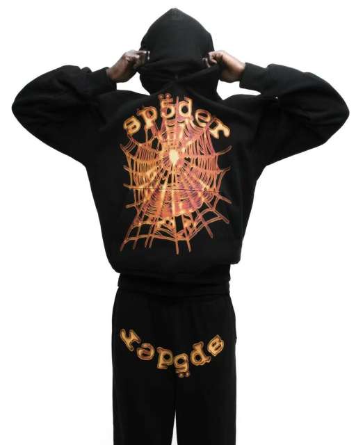 1:1 quality version Pumpkin Alphabet Spider Web Print Hoodie & Pants Set 28631072