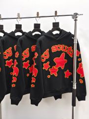 1:1 quality version Yellow-Bordered Letter Print Hoodie 28658094