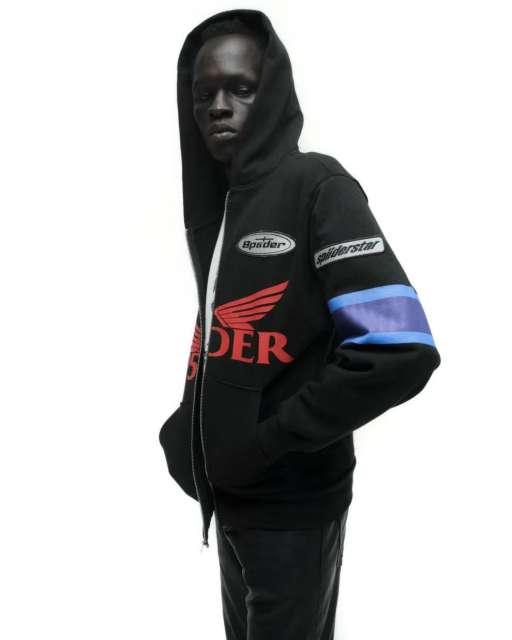 1:1 quality version Embroidered Motorcycle Label Zipper Hoodie 28710764