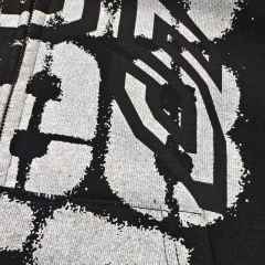 1:1 quality version Black Layered White Letter Print Zipper Hoodie 28675076