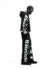 1:1 quality version Silver-Hot-Stamped Letter Print Zipper Hoodie & Pants Set 28656538