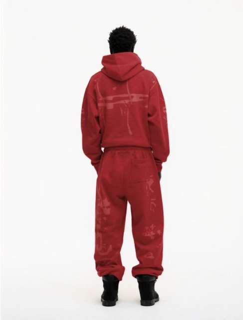 1:1 quality version Ray Doodle Print Hoodie & Pants Set 2 colors 28656046