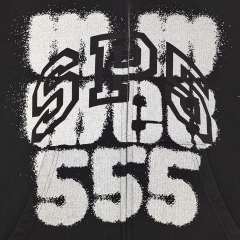 1:1 quality version Black Layered White Letter Print Zipper Hoodie 28675076