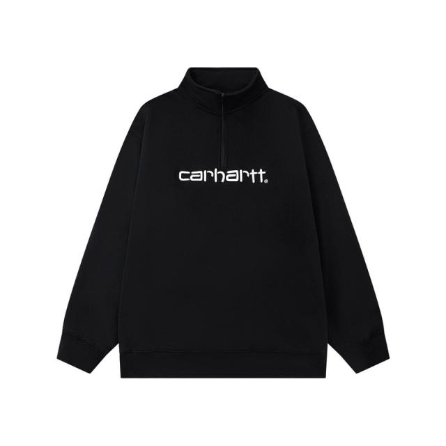 Cαrhartt Embroidery Logo Quater Zip Sweatshirt