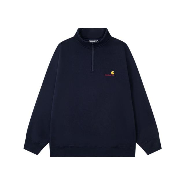 Cαrhartt Embroidery Logo Quater Zip Sweatshirt