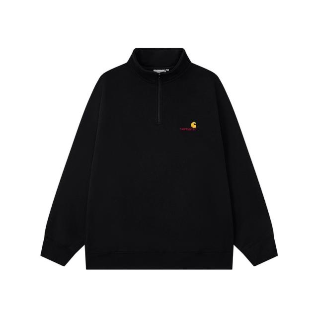 Cαrhartt Embroidery Logo Quater Zip Sweatshirt