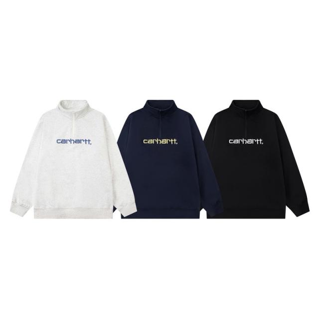 Cαrhartt Embroidery Logo Quater Zip Sweatshirt