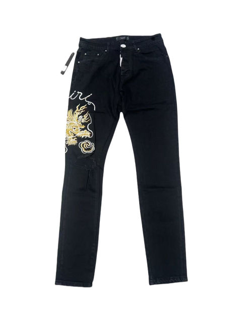 1:1 quality version Dragon Letter Embroidered Jeans 28622683