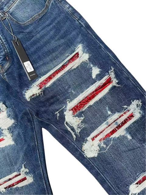 1:1 quality version Red Patchwork Jeans 28653945