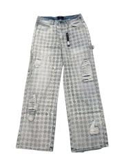 1:1 quality version Rearrange Full Print Pattern Ripped Jeans 28658084