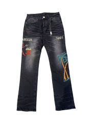 1:1 quality version Hell Demon Embroidery Jeans 2 colors 28434305