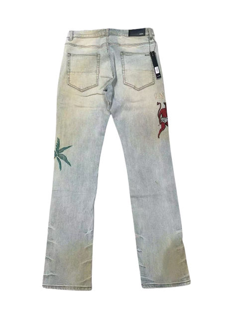 1:1 quality version Hell Demon Embroidery Jeans 2 colors 28434305