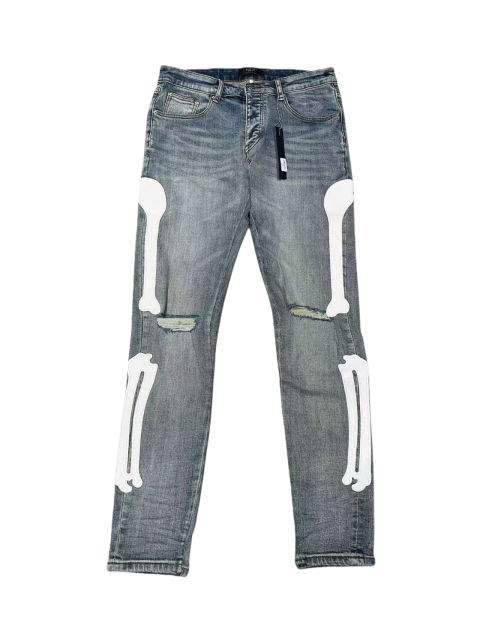 1:1 quality version White Bone Patchwork Embroidered Denim Jeans 28624035