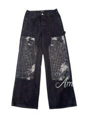1:1 quality version Patchwork Embroidered Straight-Leg Jeans 28756315