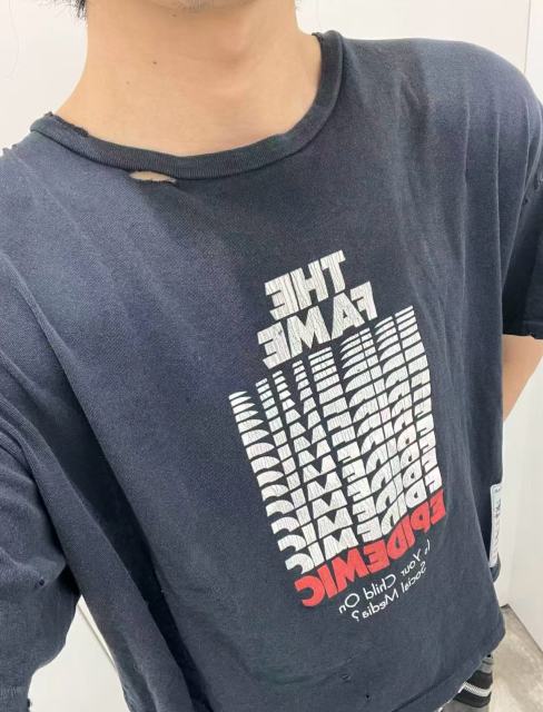 Repeated Logo Letter Print Washed Version Tee 28756309