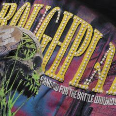 Street Corner Skull Silver Hot Stamping Print Washed Version Long Sleeve T-Shirt 28758378